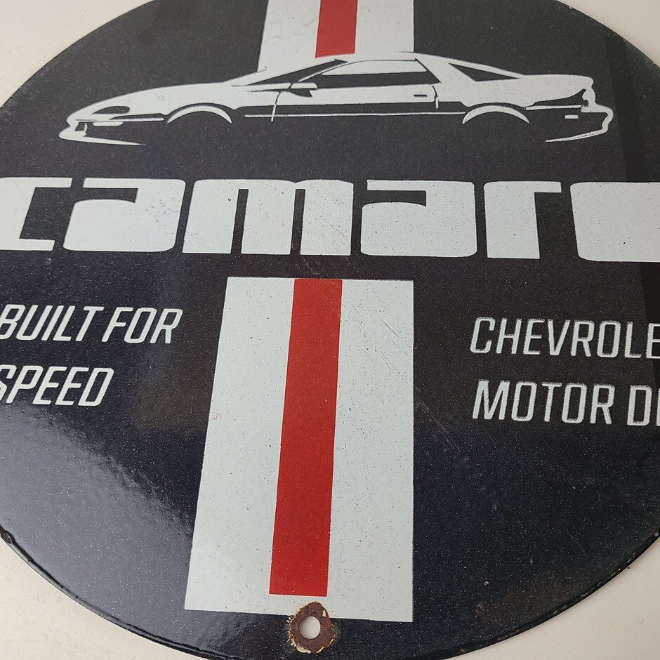 Vintage Chevrolet Sign - Camaro Speed Automobile Motors Gas Pump Porcelain Sign - Image 4