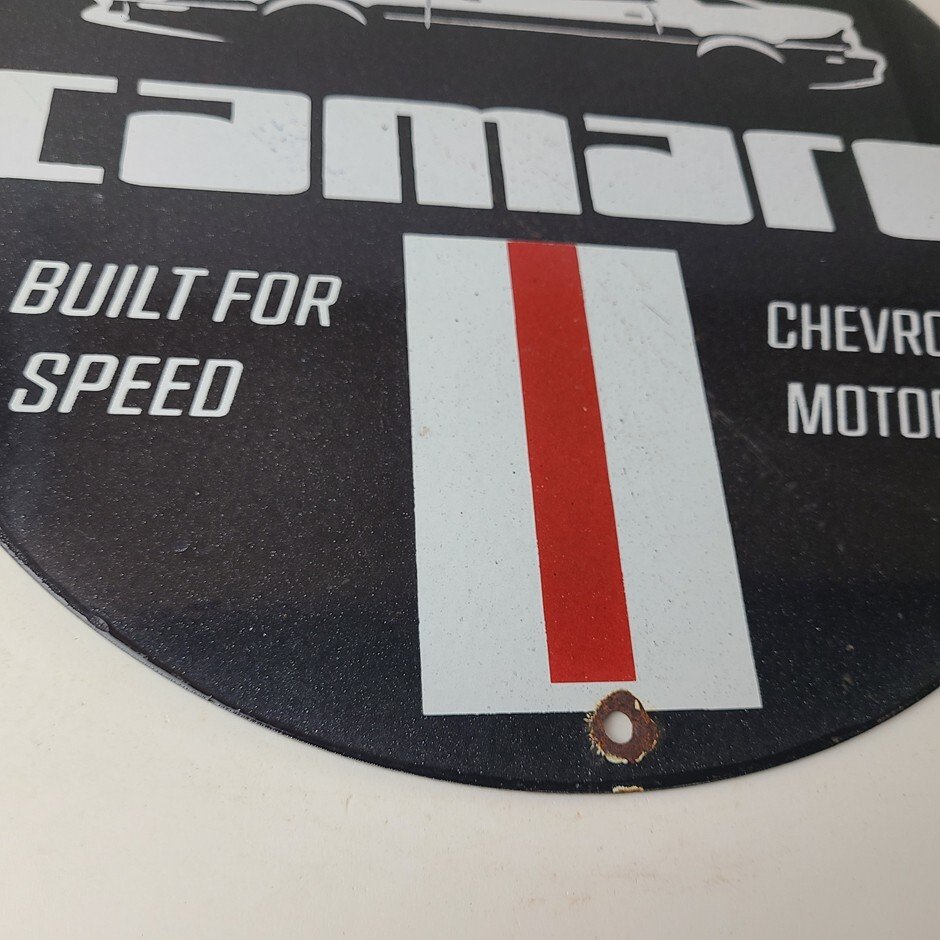Vintage Chevrolet Sign - Camaro Speed Automobile Motors Gas Pump Porcelain Sign - Image 7