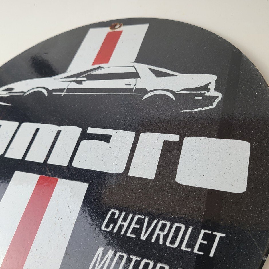 Vintage Chevrolet Sign - Camaro Speed Automobile Motors Gas Pump Porcelain Sign - Image 8