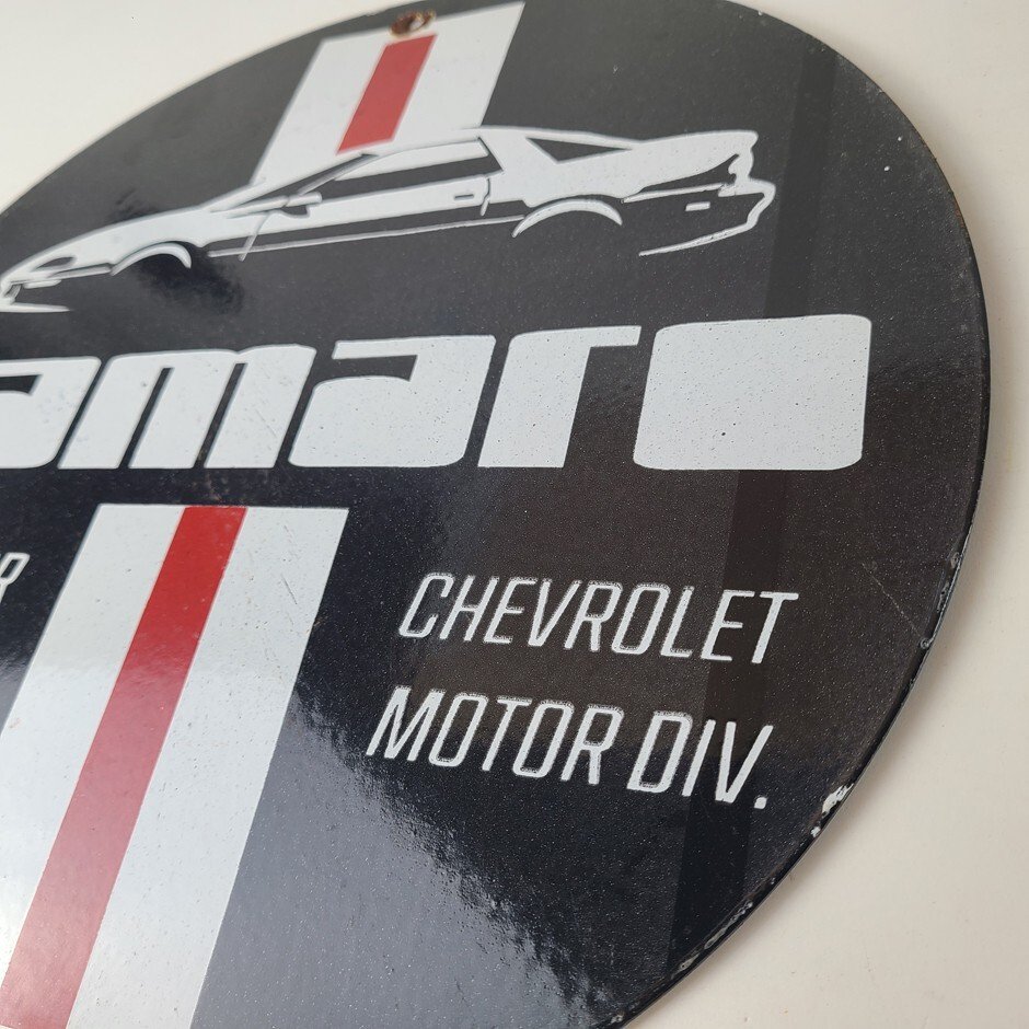 Vintage Chevrolet Sign - Camaro Speed Automobile Motors Gas Pump Porcelain Sign - Image 9