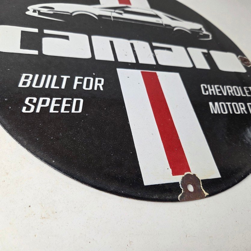 Vintage Chevrolet Sign - Camaro Speed Automobile Motors Gas Pump Porcelain Sign - Image 11