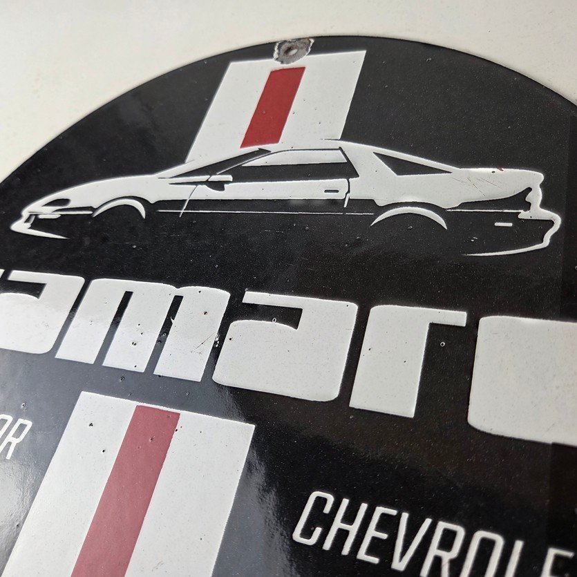 Vintage Chevrolet Sign - Camaro Speed Automobile Motors Gas Pump Porcelain Sign - Image 12