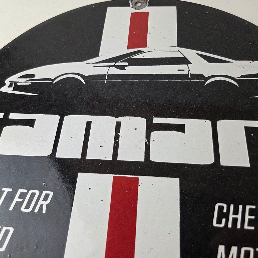 Vintage Chevrolet Sign - Camaro Speed Automobile Motors Gas Pump Porcelain Sign - Image 3