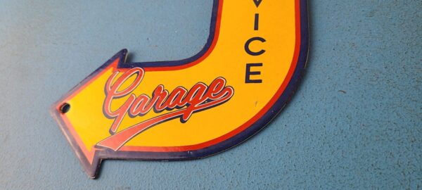 Vintage Chevrolet Sign Porcelain Service Arrow Sign Gas Oil Pump Garage Sign