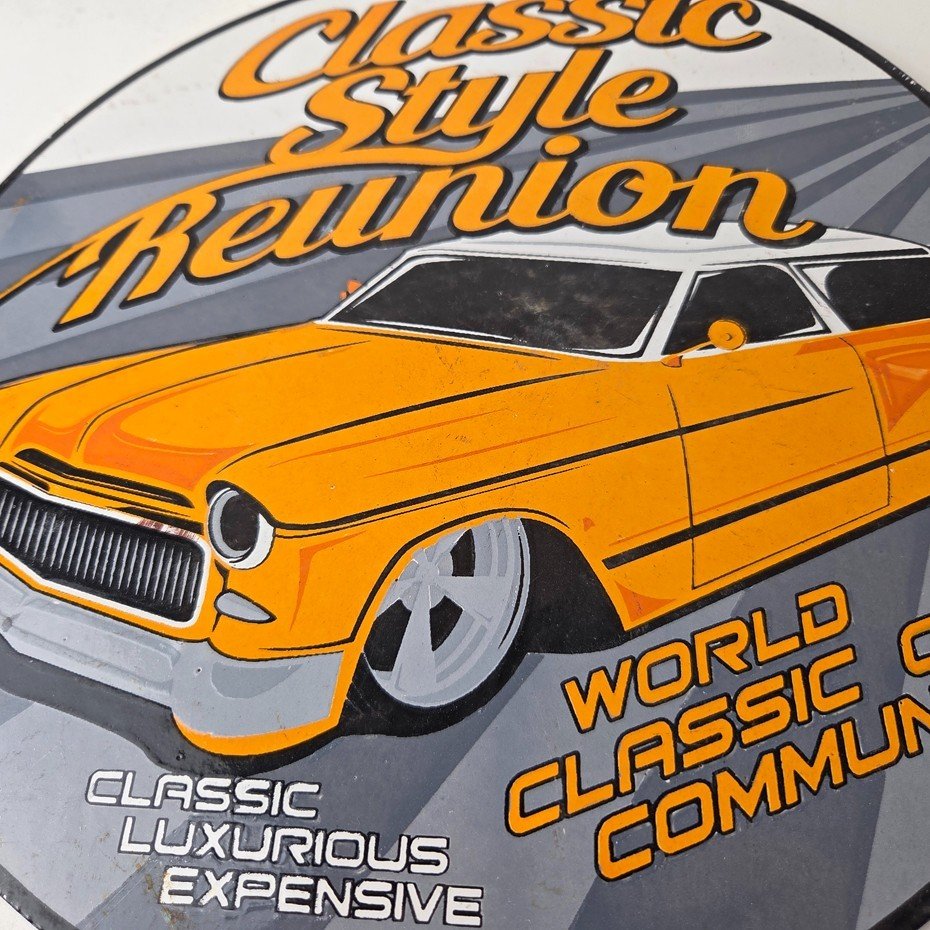 Vintage Classic Style Reunion Sign - Luxury Auto Gas Pump Station Porcelain Sign - Image 4