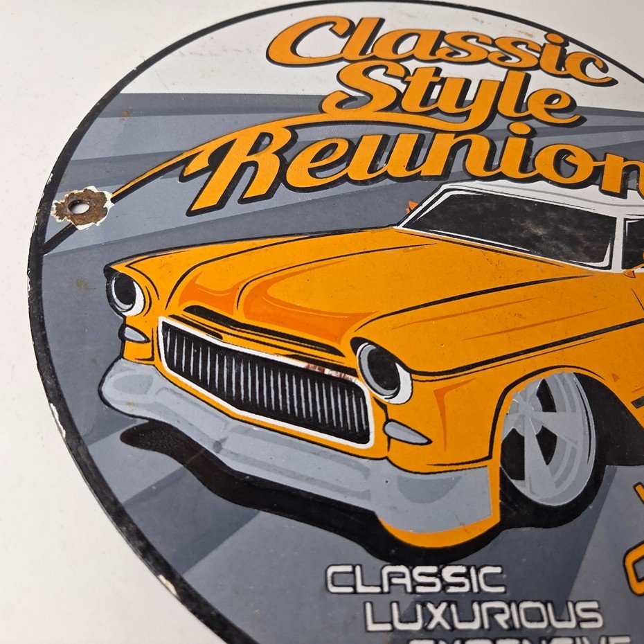 Vintage Classic Style Reunion Sign - Luxury Auto Gas Pump Station Porcelain Sign - Image 6