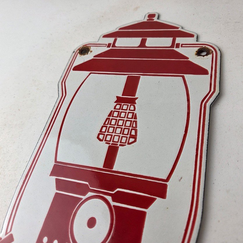 Vintage Coleman Sales Sign - Gas Auto Dealer Service Center Camp Porcelain Sign - Image 12