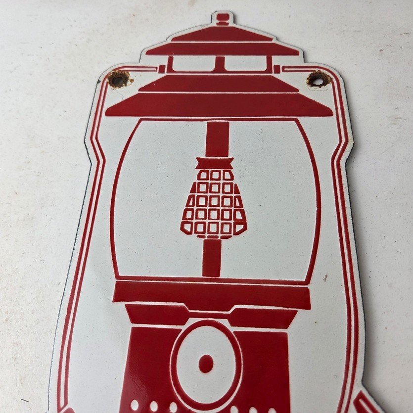 Vintage Coleman Sales Sign - Gas Auto Dealer Service Center Camp Porcelain Sign - Image 3