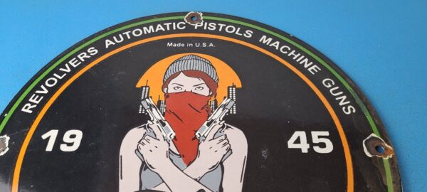 Vintage Colt Porcelain Sign Pistols Revolvers Machine Gun Ammo Gas Pump Sign 305773840992 12