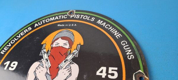 Vintage Colt Porcelain Sign Pistols Revolvers Machine Gun Ammo Gas Pump Sign 305773840992 7