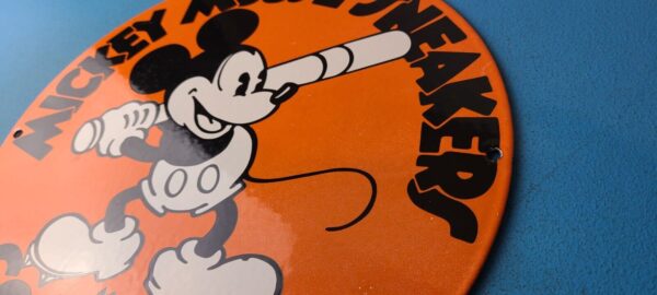 Vintage Converse Shoes Mickey Mouse Porcelain Gas Pump Service Station Sign 305771857942 5