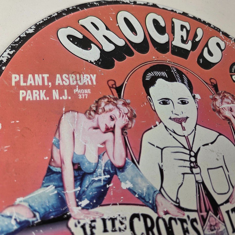 Vintage Croce's Porcelain Sign - Shop Soda Advertising Gas Pump Service Sign - Image 5