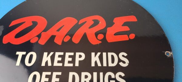 Vintage DARE Sign Porcelain General Store Drugs Gas Pump Plate Sign 305751871562 12