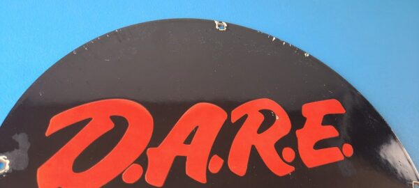 Vintage DARE Sign Porcelain General Store Drugs Gas Pump Plate Sign 305751871562 4