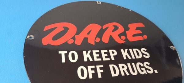 Vintage DARE Sign Porcelain General Store Drugs Gas Pump Plate Sign 305751871562 5