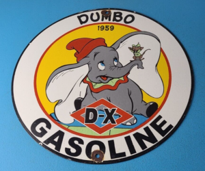 Vintage DX Diamond Motor Oil Sign Dumbo Gasoline Outboard Pump Porcelain Sign 305887563122