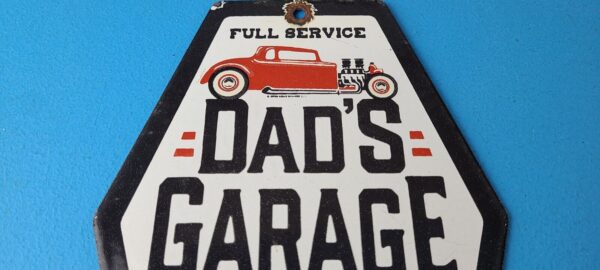 Vintage Dads Garage Sign Porcelain Service Sign Gas Oil Pump Mechanic Sign 305759242232 12