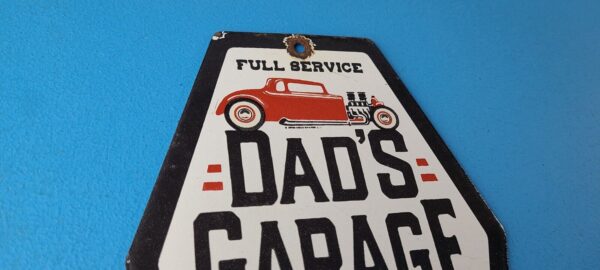 Vintage Dads Garage Sign Porcelain Service Sign Gas Oil Pump Mechanic Sign 305759242232 4