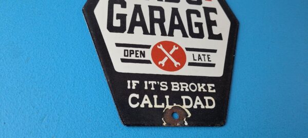 Vintage Dads Garage Sign Porcelain Service Sign Gas Oil Pump Mechanic Sign 305759242232 6