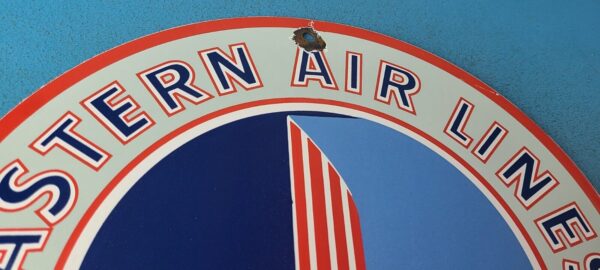 Vintage Eastern Airlines Sign Aviation Airplane Gas Pump Porcelain Sign