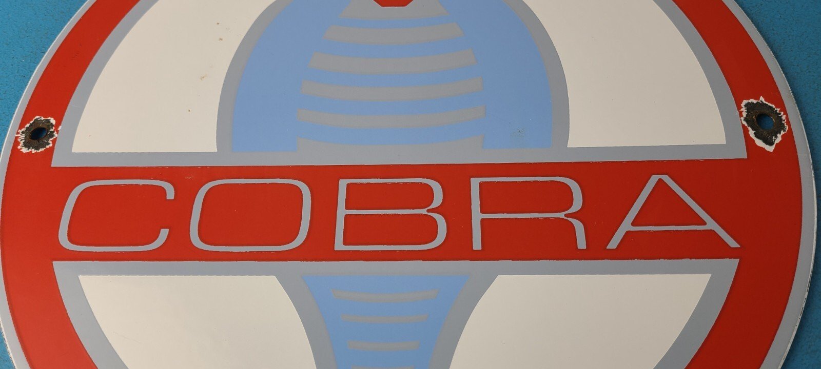 Vintage Ford Cobra Sign - Gas Pump Service Porcelain Auto Sign - Image 4