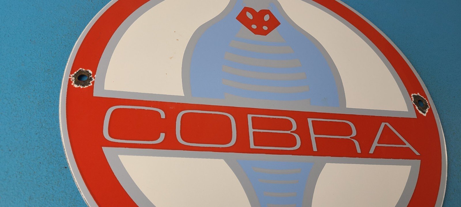 Vintage Ford Cobra Sign - Gas Pump Service Porcelain Auto Sign - Image 6