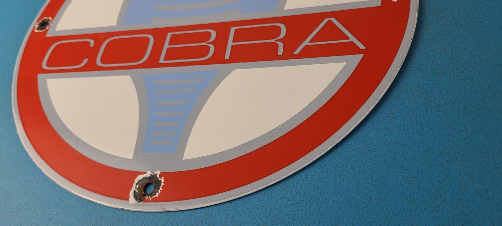 Vintage Ford Cobra Sign - Gas Pump Service Porcelain Auto Sign - Image 10