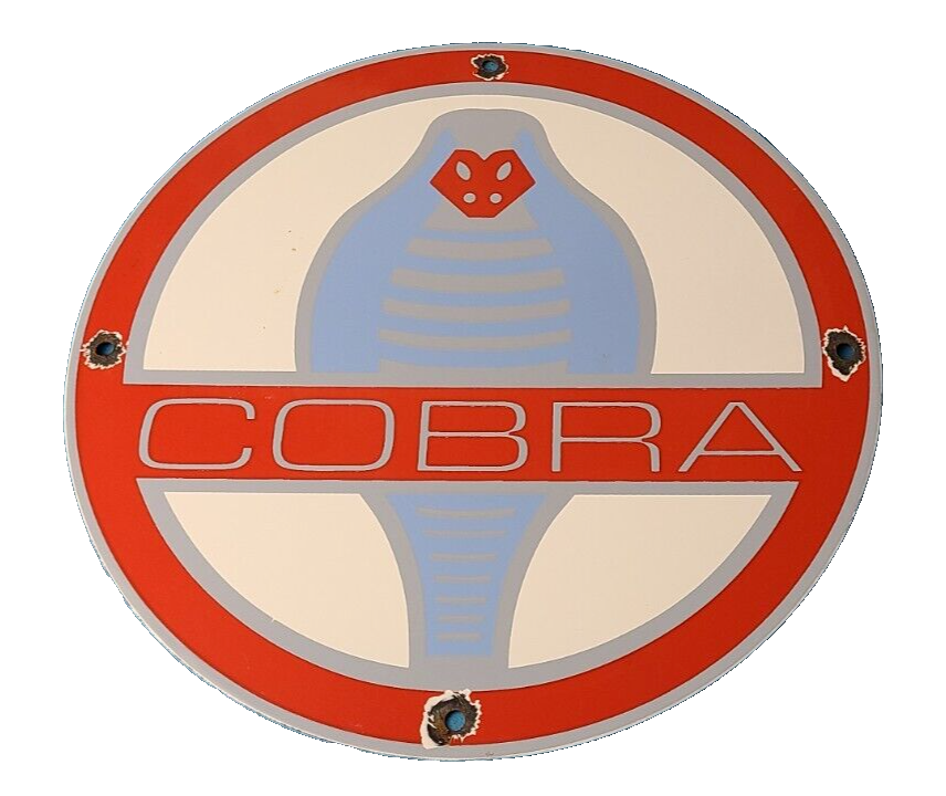 Vintage Ford Cobra Sign - Gas Pump Service Porcelain Auto Sign