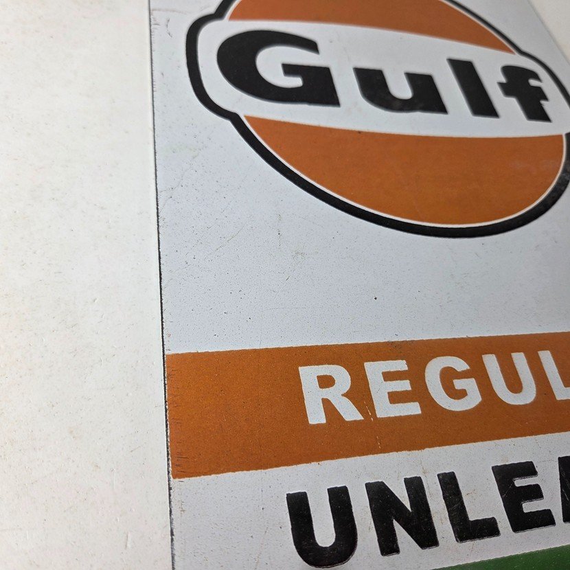 Vintage Gulf Gasoline Sign - Porcelain Octane Type Gas Pump Service Station Sign - Image 6