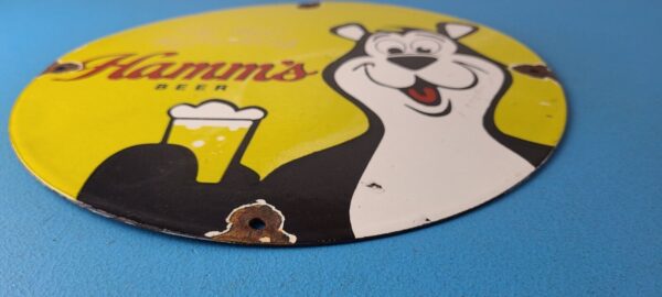 Vintage Hamms Beer Sign Brewery Alcohol Bear Gas Pump Porcelain Sign 305697711962 10