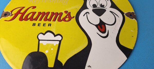 Vintage Hamms Beer Sign Brewery Alcohol Bear Gas Pump Porcelain Sign 305697711962 11