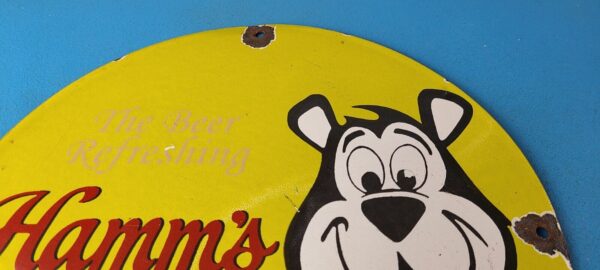 Vintage Hamms Beer Sign Brewery Alcohol Bear Gas Pump Porcelain Sign 305697711962 12