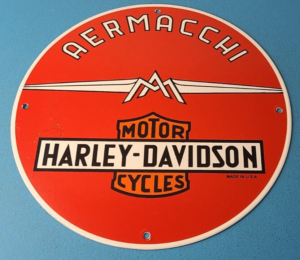 Vintage Harley Davidson Motorcycles Sign Aermacchi Porcelain Gas Pump Sign 305902995232