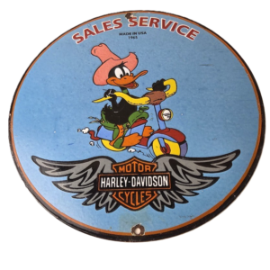 Vintage Harley Davidson Motorcycles Sign - Biker Porcelain Service Gas Pump Sign