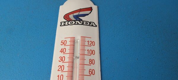 Vintage Honda Automobiles Sign Service Gas Pump Sign on Porcelain Thermometer 305764179922 12