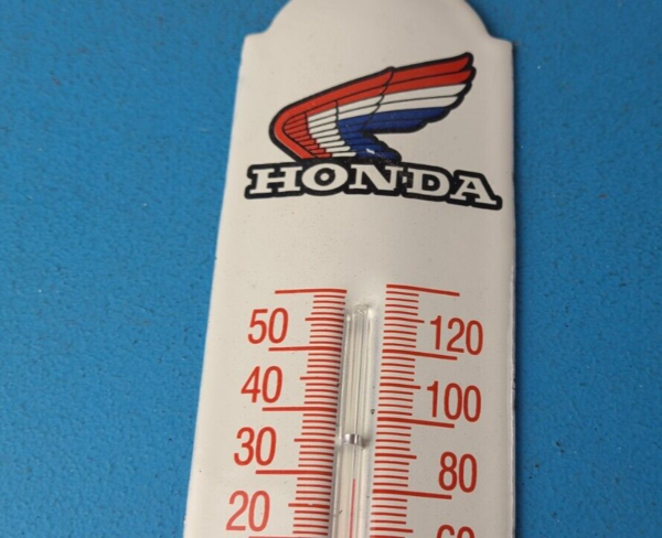 Vintage Honda Automobiles Sign Service Gas Pump Sign on Porcelain Thermometer 305764179922 2