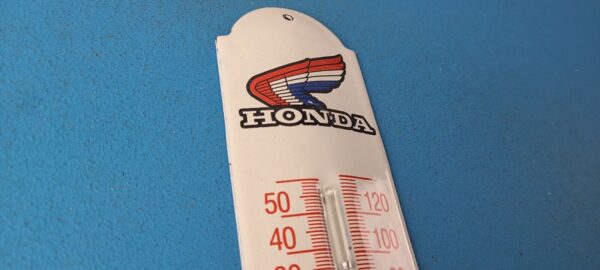 Vintage Honda Automobiles Sign Service Gas Pump Sign on Porcelain Thermometer 305764179922 4