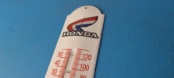 Vintage Honda Automobiles Sign Service Gas Pump Sign on Porcelain Thermometer 305764179922 7