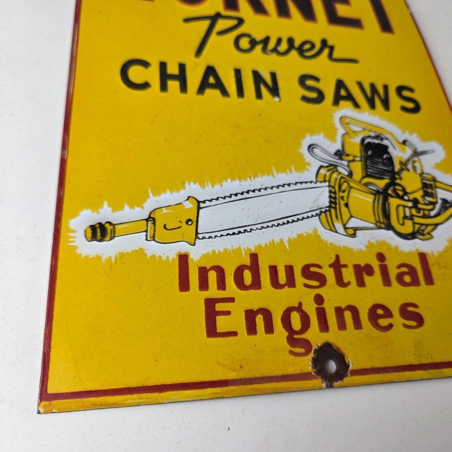 Vintage Hornet Chainsaw Sign - Porcelain Store Display Advertising Gas Sign - Image 11