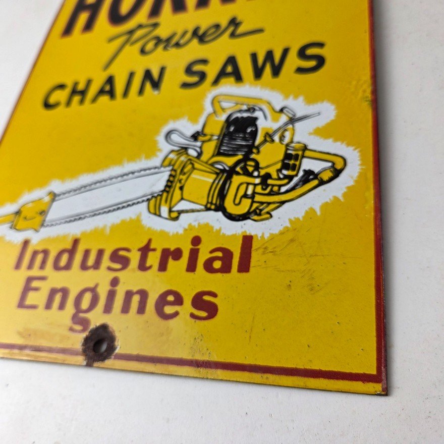 Vintage Hornet Chainsaw Sign - Porcelain Store Display Advertising Gas Sign - Image 14