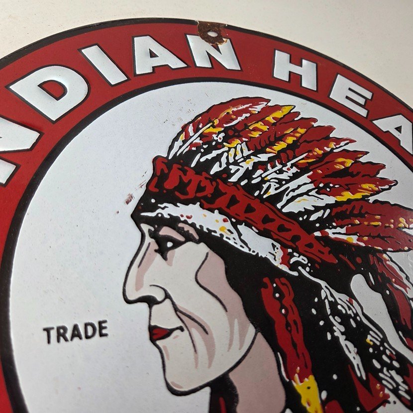 Vintage Indian Head Beer Sign - Adult Beverage Lager Brewing Porcelain Sign - Image 5
