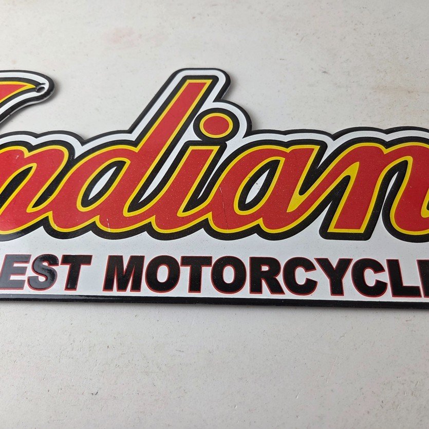 Vintage Indian Motorcycle Sign - 15 Inch Porcelain World's Best Gas Pump Sign - Image 4