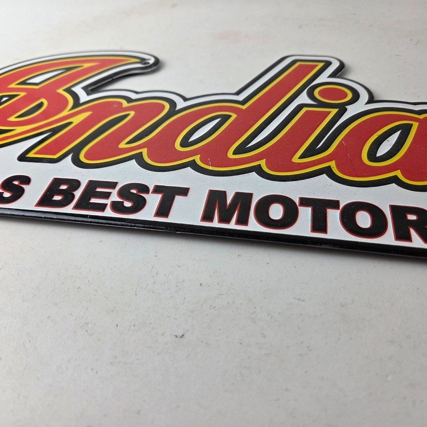Vintage Indian Motorcycle Sign - 15 Inch Porcelain World's Best Gas Pump Sign - Image 10