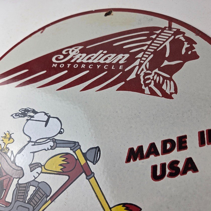 Vintage Indian Motorcycles Sign - Gas Pump Service Station Biker Porcelain Sign - Image 12