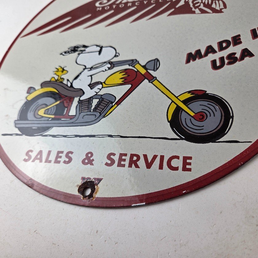 Vintage Indian Motorcycles Sign - Gas Pump Service Station Biker Porcelain Sign - Image 14