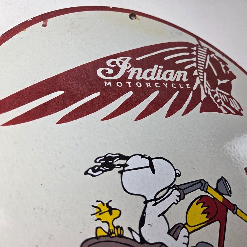 Vintage Indian Motorcycles Sign - Gas Pump Service Station Biker Porcelain Sign - Image 5