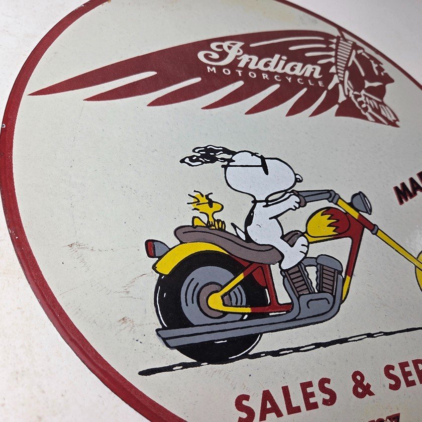 Vintage Indian Motorcycles Sign - Gas Pump Service Station Biker Porcelain Sign - Image 6