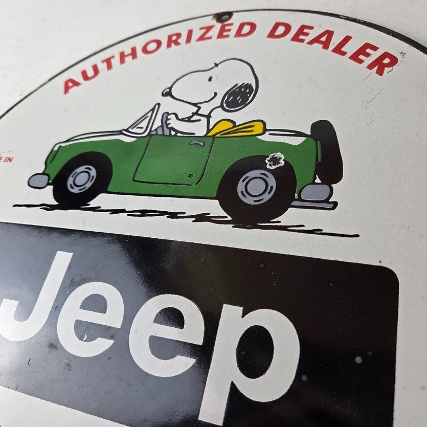 Vintage Jeep Sign - Snoopy Off Road Gas Pump Service Porcelain Sign - Image 12