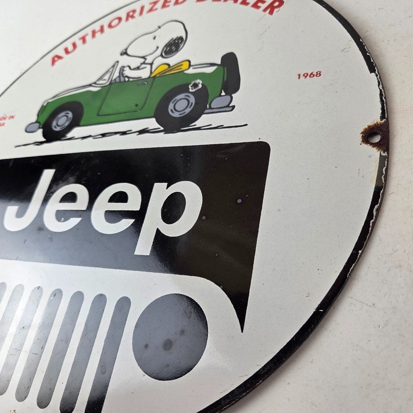 Vintage Jeep Sign - Snoopy Off Road Gas Pump Service Porcelain Sign - Image 13