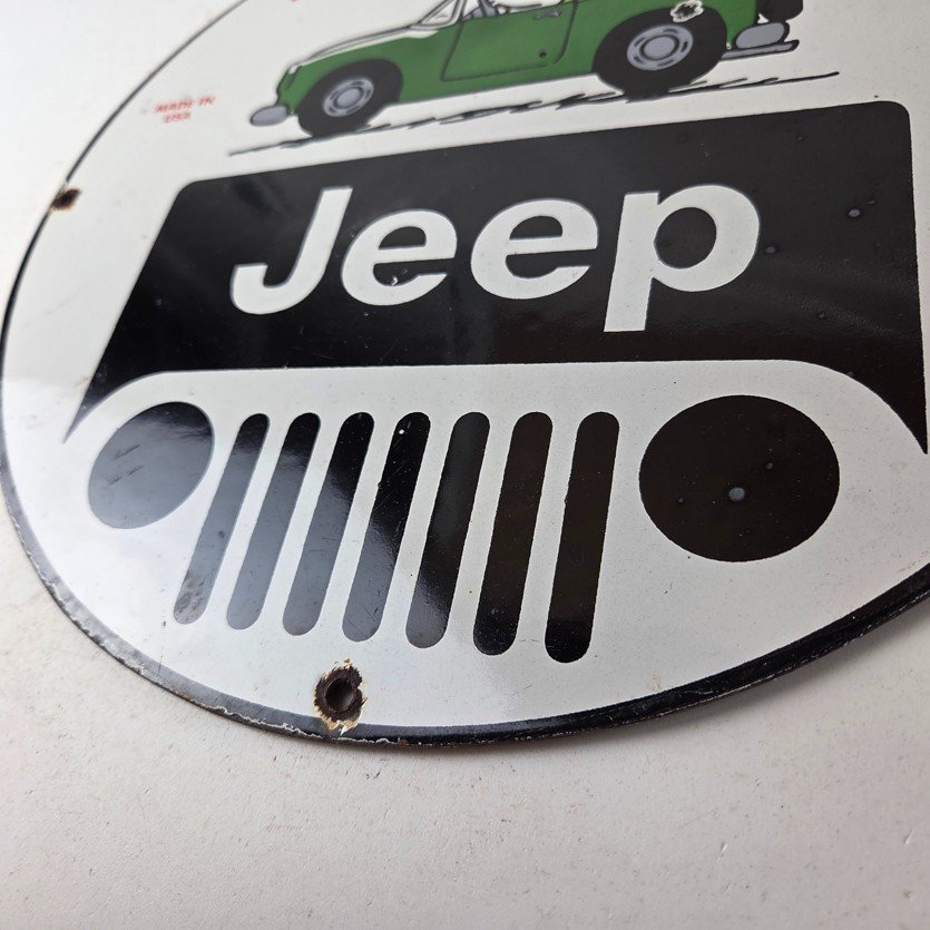 Vintage Jeep Sign - Snoopy Off Road Gas Pump Service Porcelain Sign - Image 14